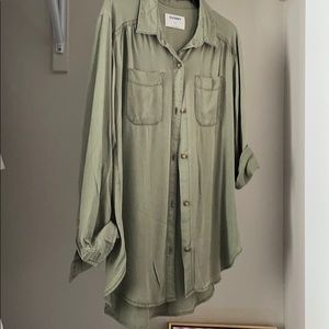 Button green shirt